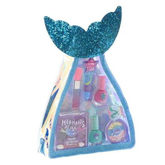 Girl Mermaid Vibes Makeup Set, 7 Pieces, Including Lip Gloss, Nail Polish